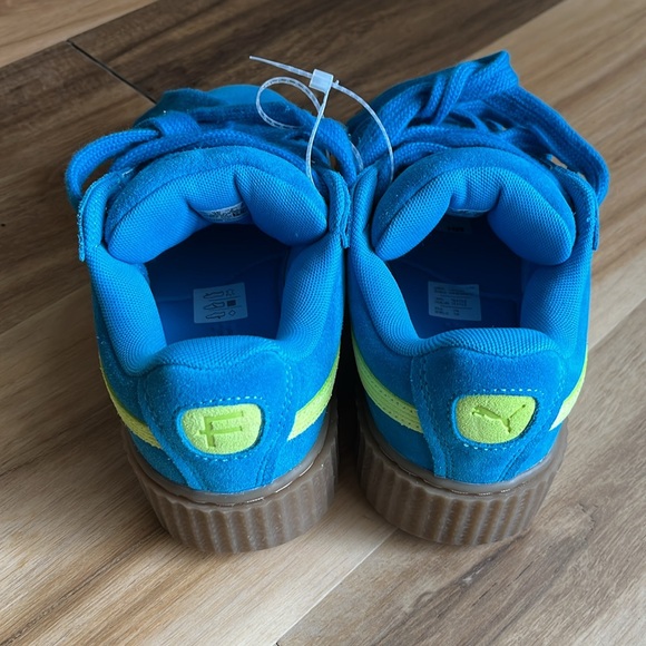 Fendy Puma Creeper Phatty By Rhianna NWOT Women’s Size 6 Blue Neon Green - Picture 10 of 13